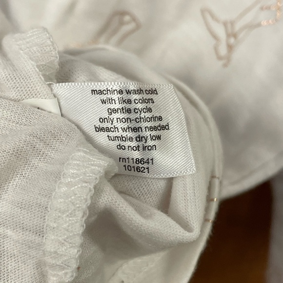 Lane Bryant Cream Long Sleeve Top with Subtle Metallic Boot Print - Picture 6 of 7